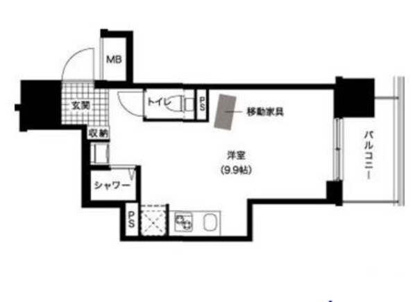 レジディア西新の物件間取画像